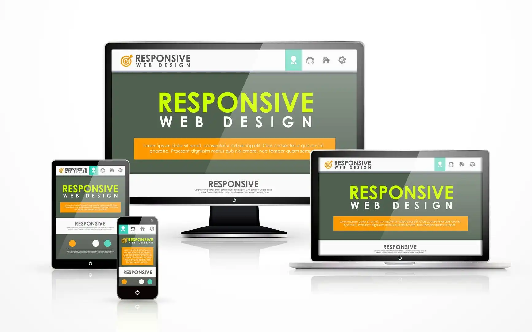 Responsive Web Design with mobile-friendly layouts, adaptive elements, and seamless user experience
